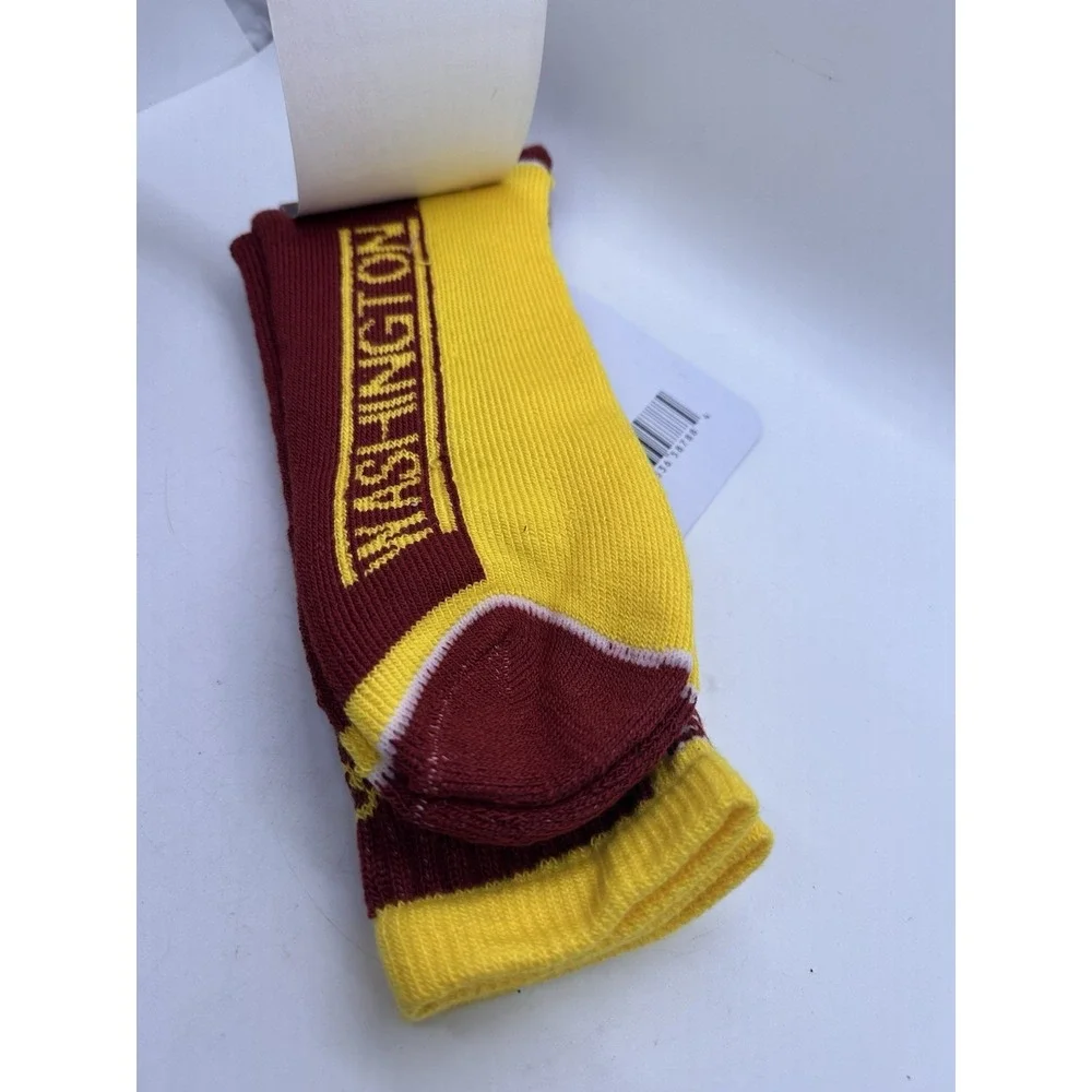 Washington Commanders Crew Socks Burgundy Gold NFL Football One Size New